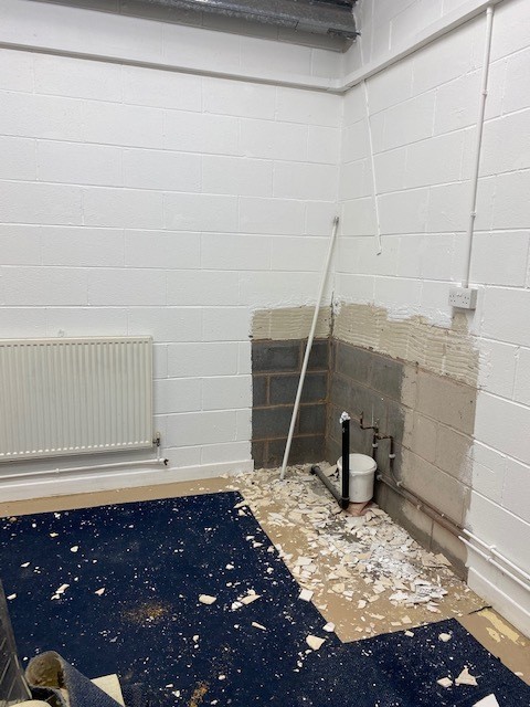 Kitchen after being removed